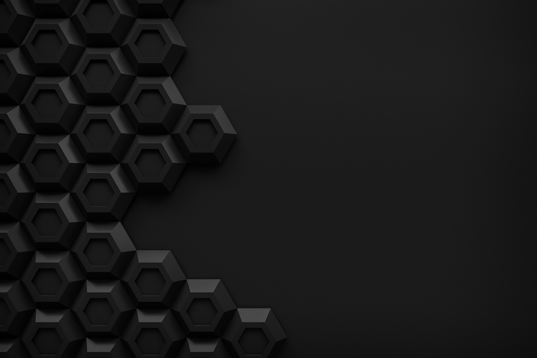 black hexagon Honeyomb modern technology black abstract 3d  background